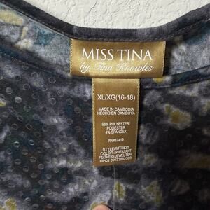 Miss Tina Ethereal Sequined Scale Blouse XL